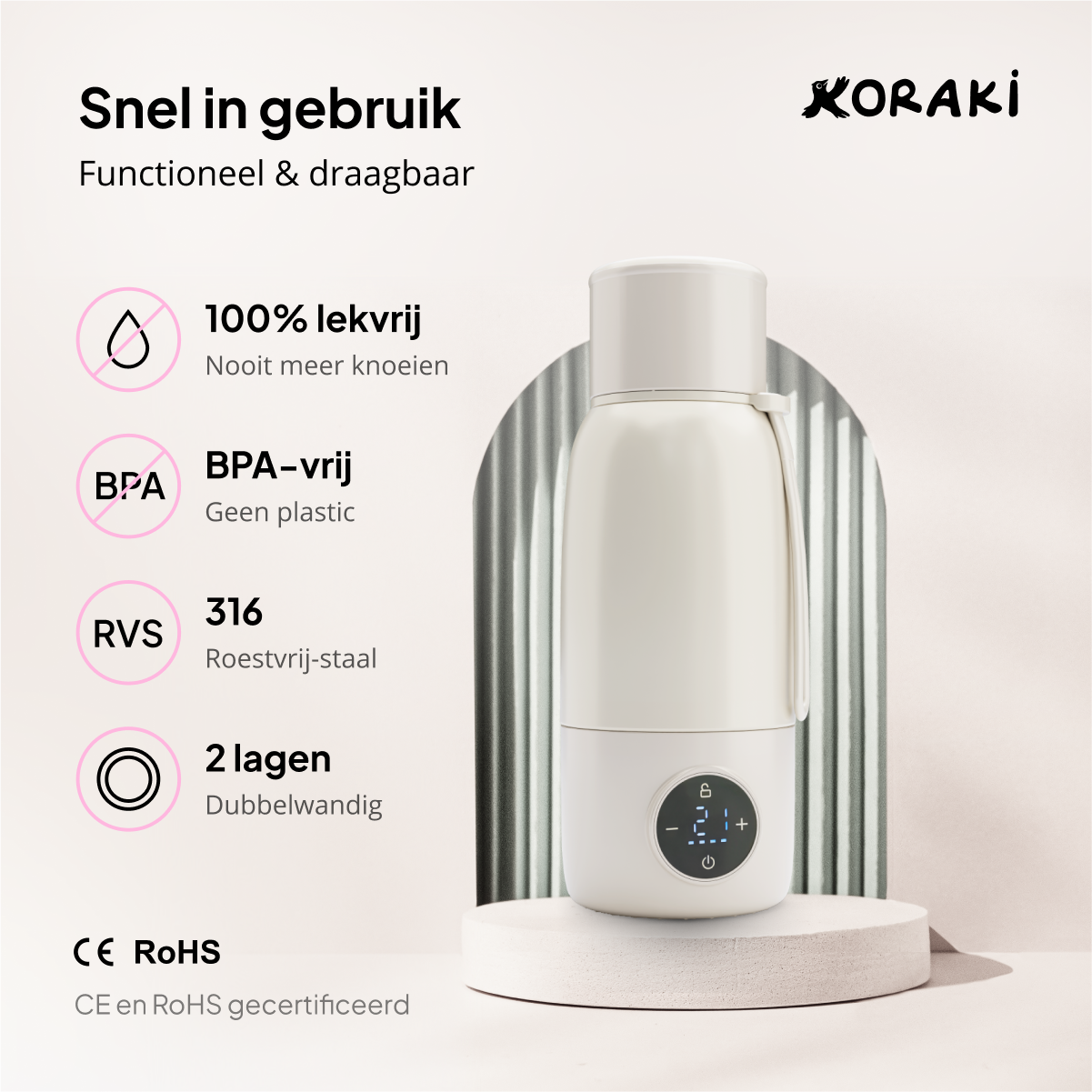 Koraki® Thermosfles Flessenwarmer
